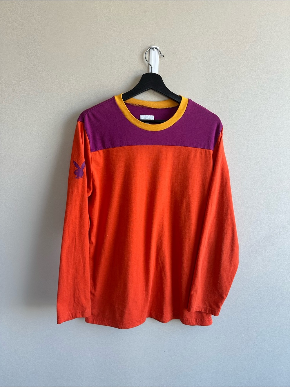 Supreme x Playboy Colorblock Long Sleeve Tee - Orange & Purple